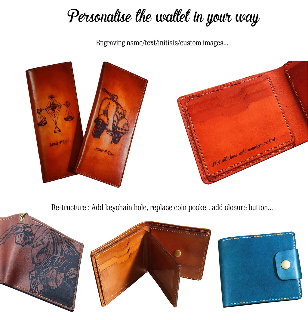 Mayan Corner - Personalized Voldemort the dark Lord wizard leather wallet, Custom Harry Porter leather art gifts, leather birthday present for dad