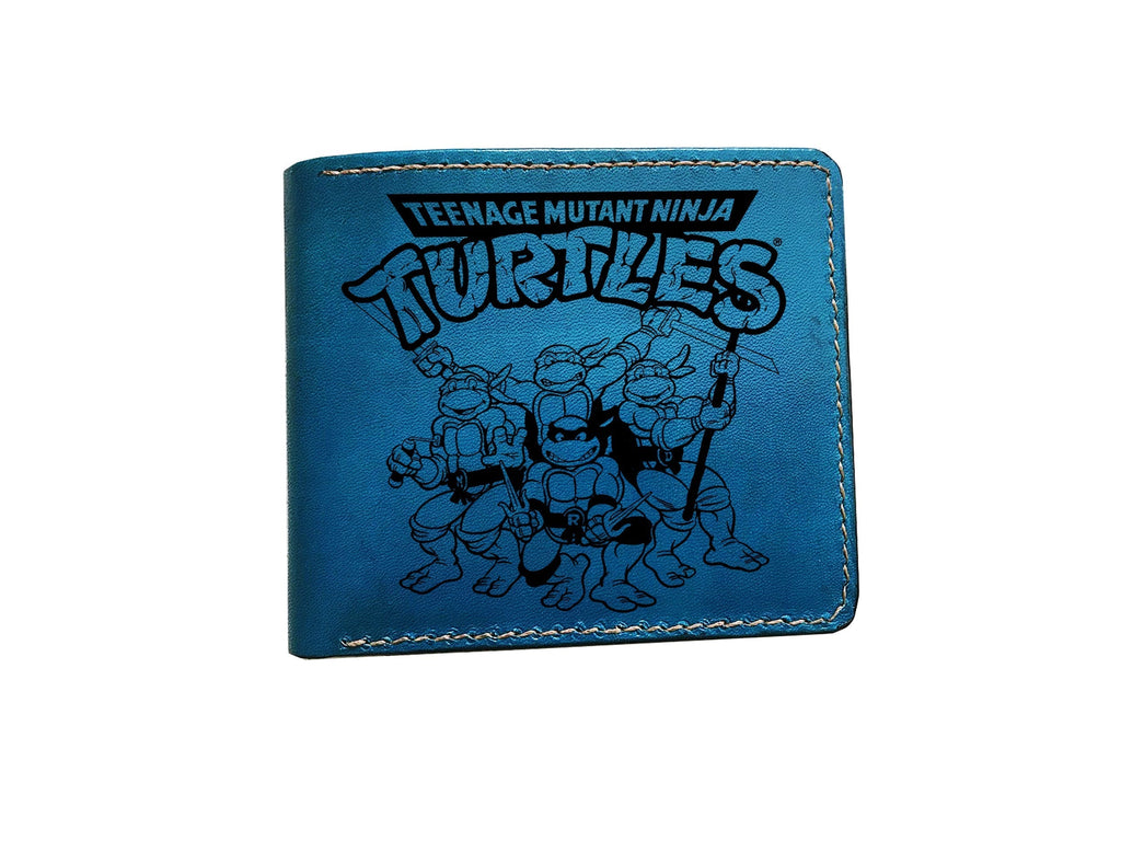 Mayan Corner - Personalized genuine leather handmade wallet, leather gift ideas for him, ninja turtle leather art wallet - 0111224