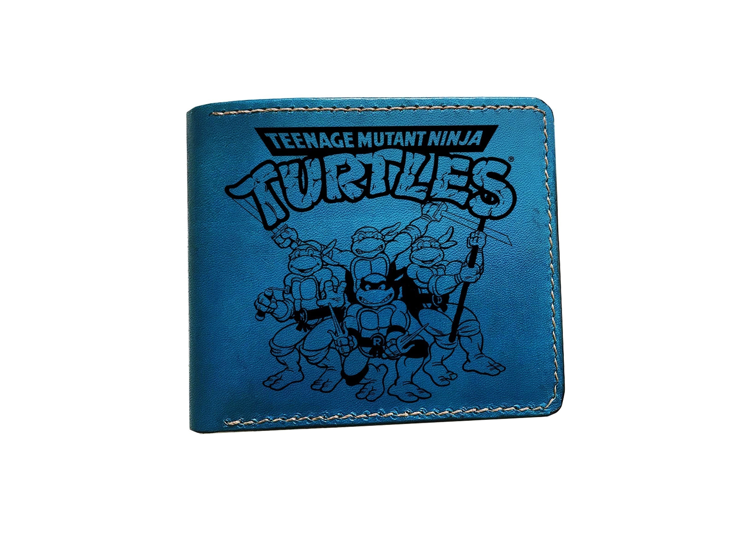 Mayan Corner - Personalized genuine leather handmade wallet, leather gift ideas for him, ninja turtle leather art wallet - 0111224