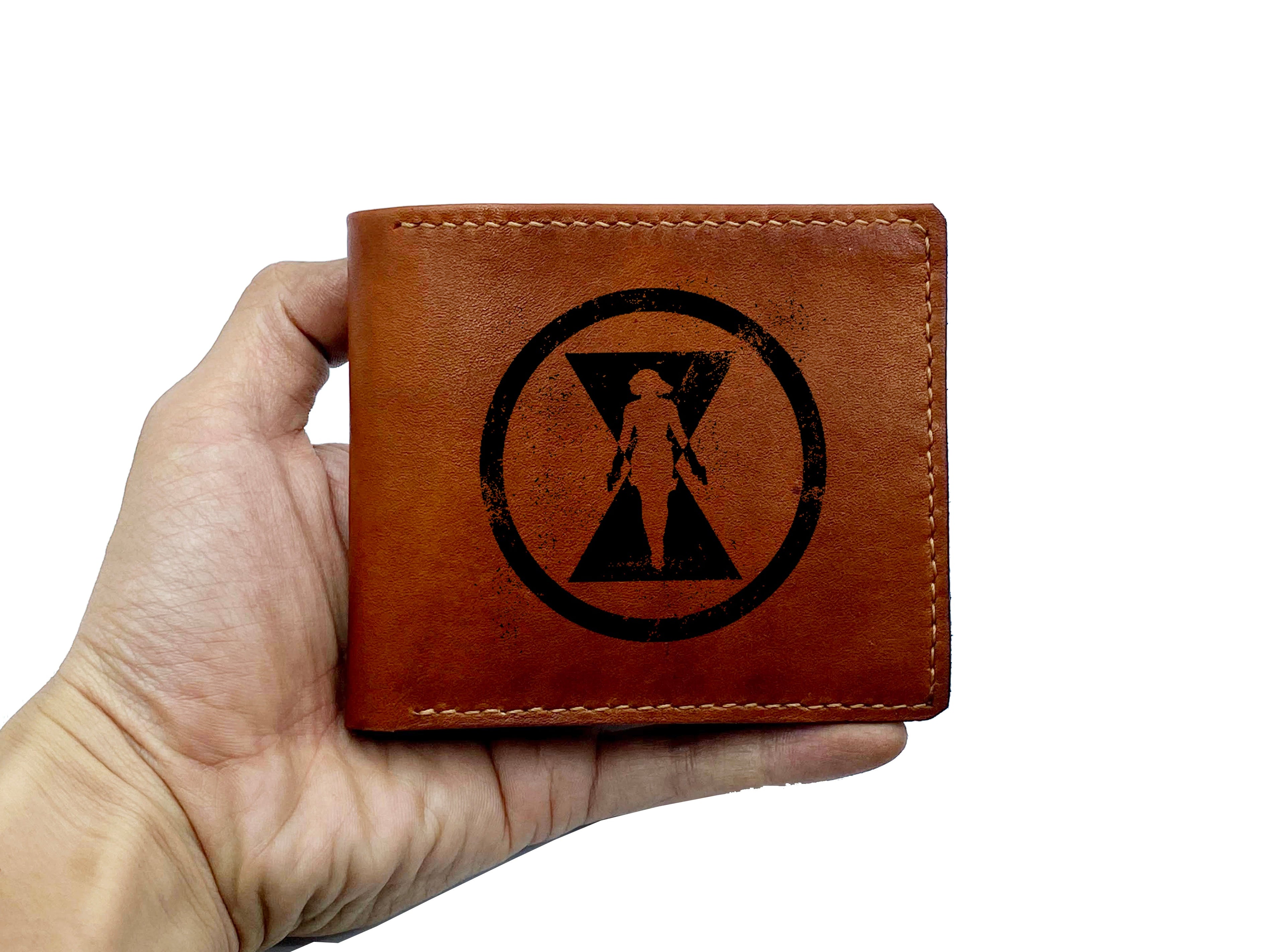 Mayan Corner - Superheroes leather handmade wallet, customized men's wallet, Leather gift ideas for men - Captain America Shield wallet