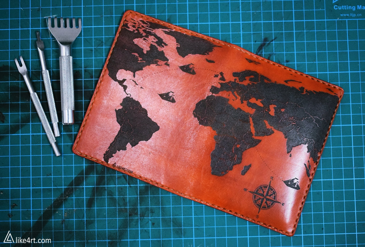 Personalized World map vintage Leather Passport Wallet, Passport Cover, Passport Holder, Custom family travel gift, Anniversary gift ideas