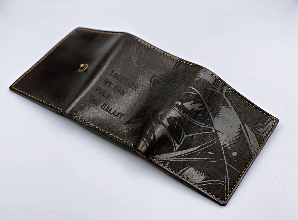 Mayan Corner - Darth Vader Mask Starwars personalized leather handmade men's wallet, custom anniversary gifts for him, Father boyfriend brother special present