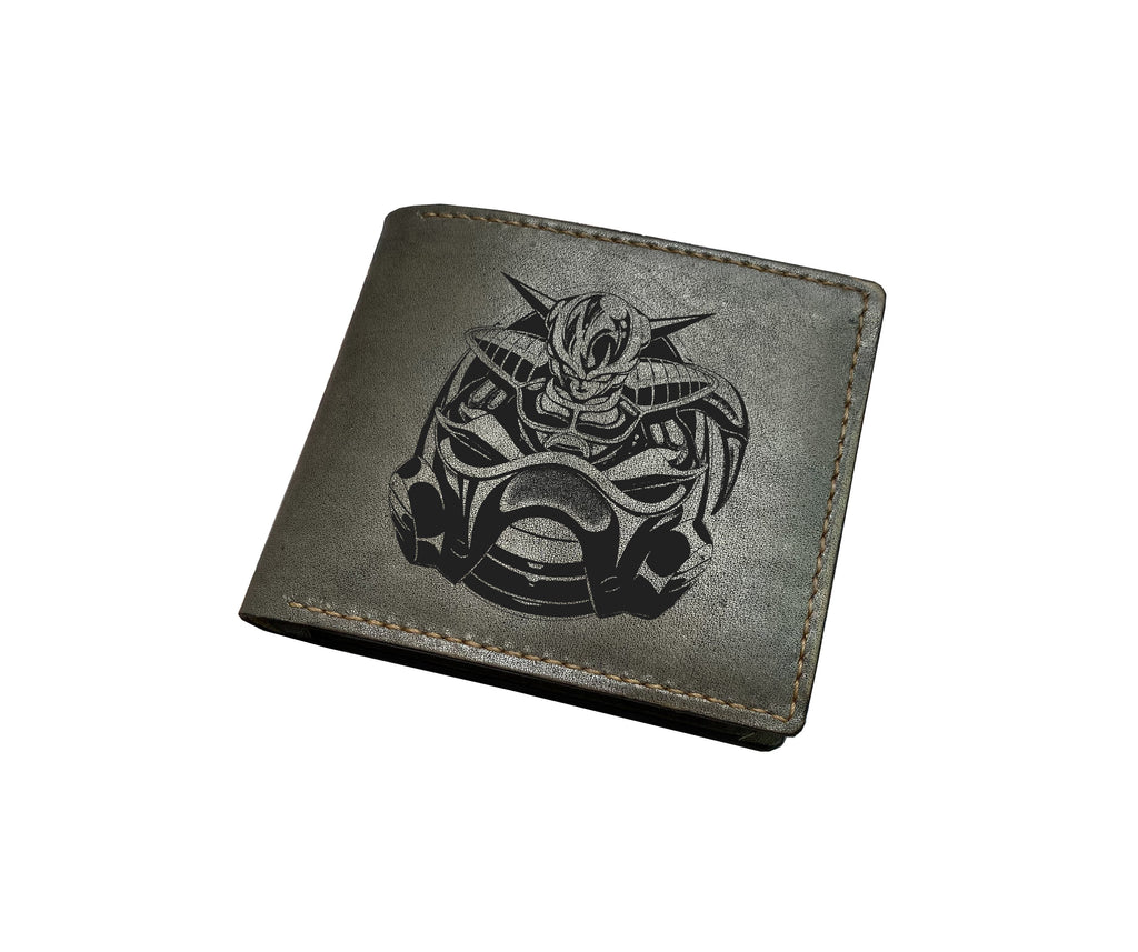 Mayan Corner - Dragon ball characters drawing leather wallet, fan art leather gift for men, wallet for him, leather anniversary present ideas -  Cell Android Villains