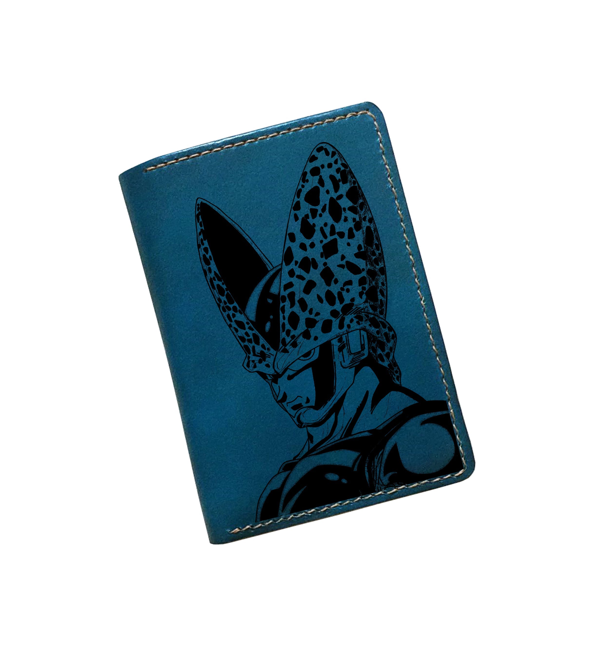 Mayan Corner - Dragon ball characters drawing leather wallet, fan art leather gift for men, wallet for him, leather anniversary present ideas - Super Villains monster