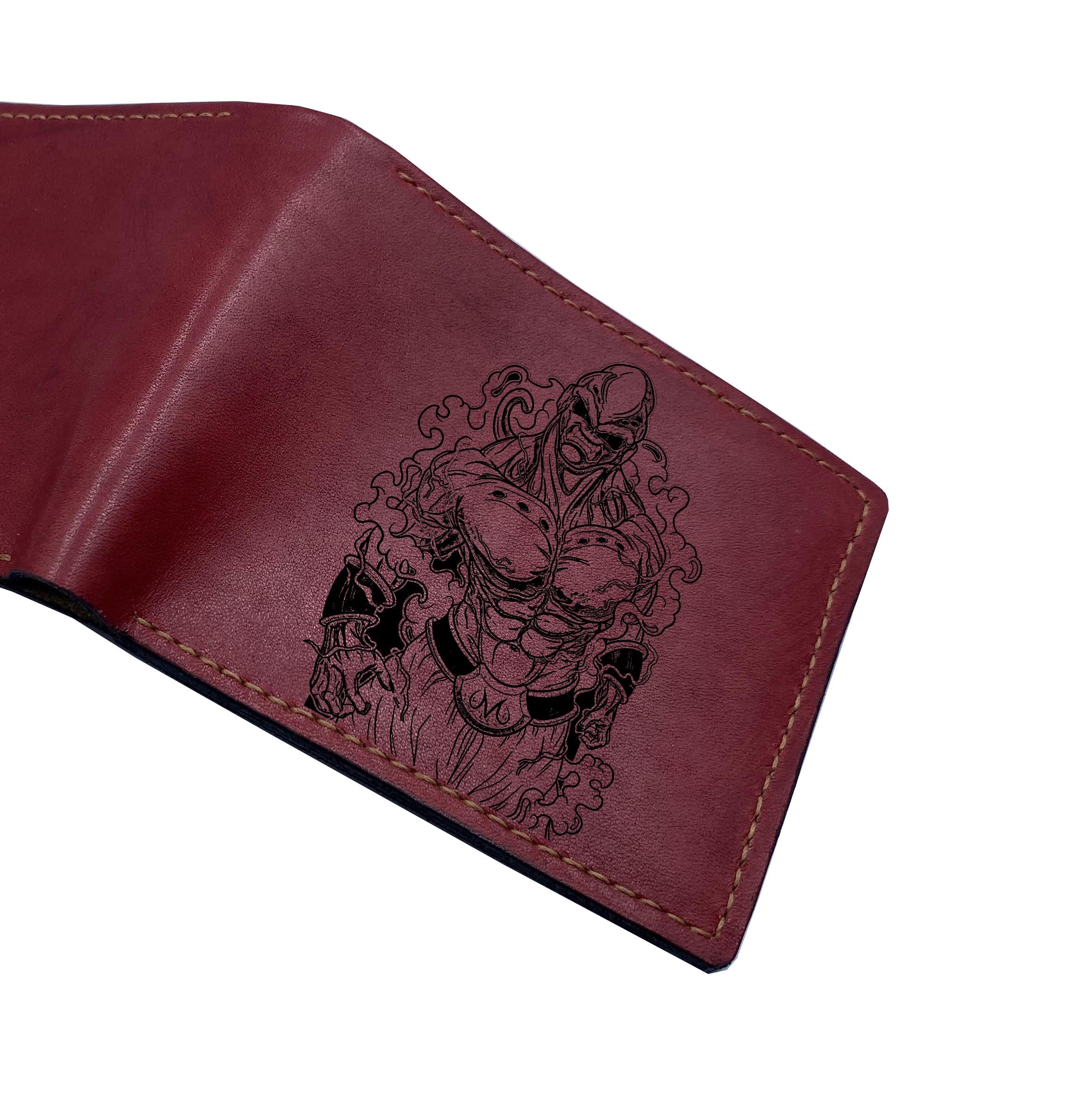Mayan Corner - Dragon ball characters drawing leather wallet, fan art leather gift for men, wallet for him, leather anniversary present ideas - Vegeta super saiyan