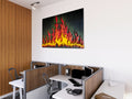 Wooden wall art home decor, Fire 3D multi layers hanging wooden picture, nature elements wall art decor, livingroom kitchen bedroom morden art