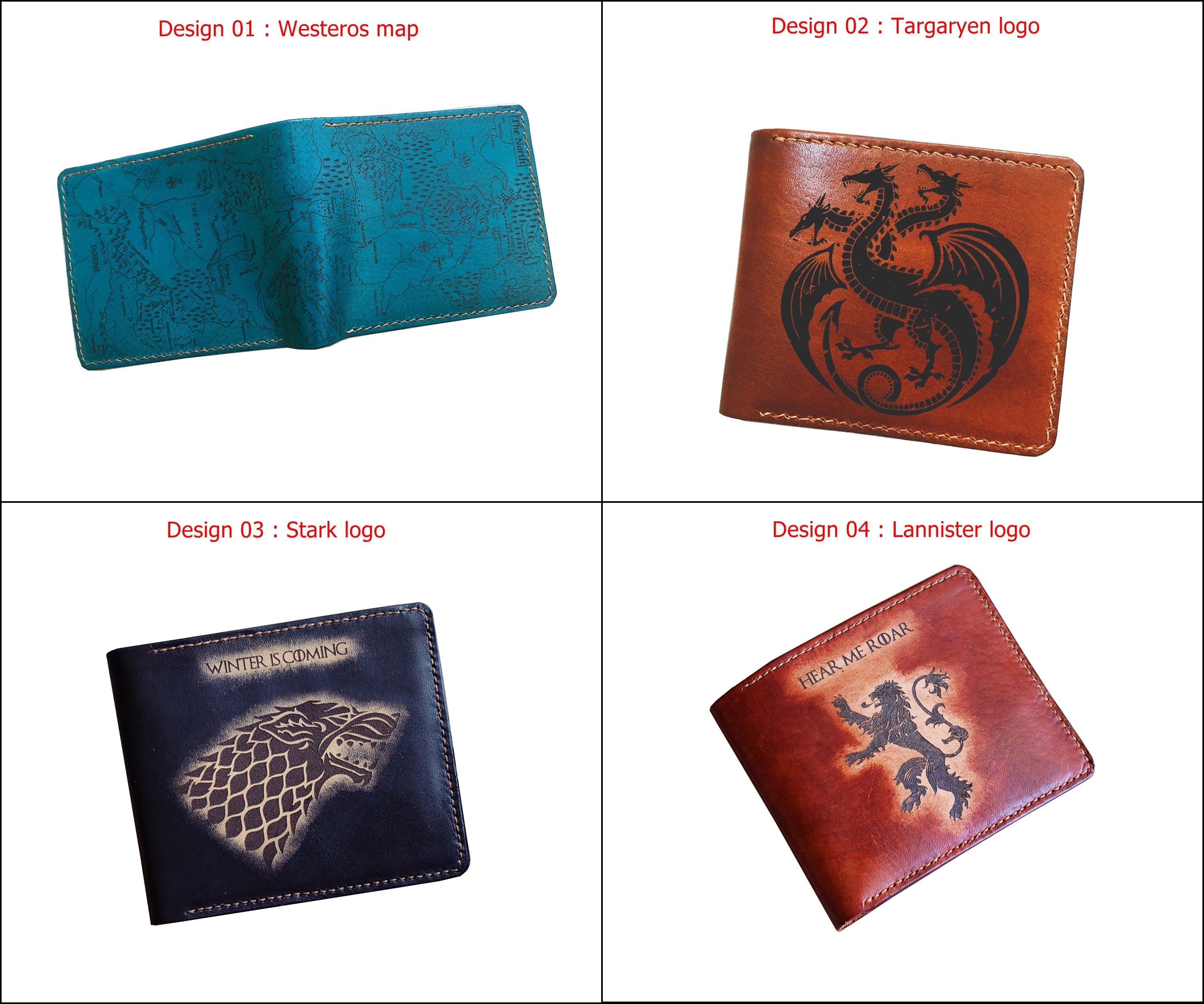Mayan Corner - Game of Thrones Westeros Essos map men's wallet, men's gift, personalized gift for him, father boyfriend husband anniversary present