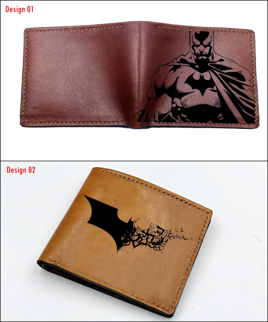 Mayan Corner - Genuine leather batman wallet, bifold leather wallet, superheroes gift for dad, boyfriend, batman small leather gift for friend