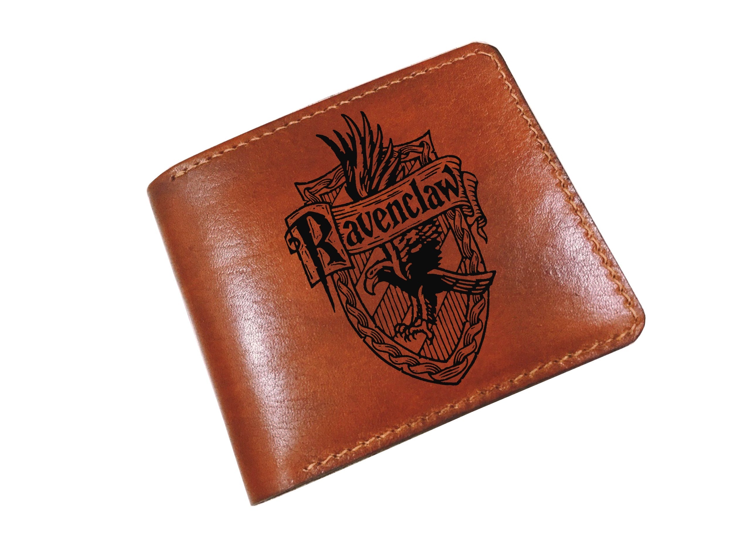 Mayan Corner - Leather handmade wallet, Hogwarts houses logo leather gift, Harry Porter leather christmas gift ideas