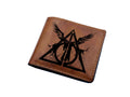 Mayan Corner - Harry Porter leather men wallet, birthday gift idea for friends, The Deathly Hallows symbol leather wallet