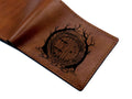 Mayan Corner - Customized leather men wallet, the hobbit door drawing leather art, LOTR fan annivesary gift ideas, custom leather wallet for men