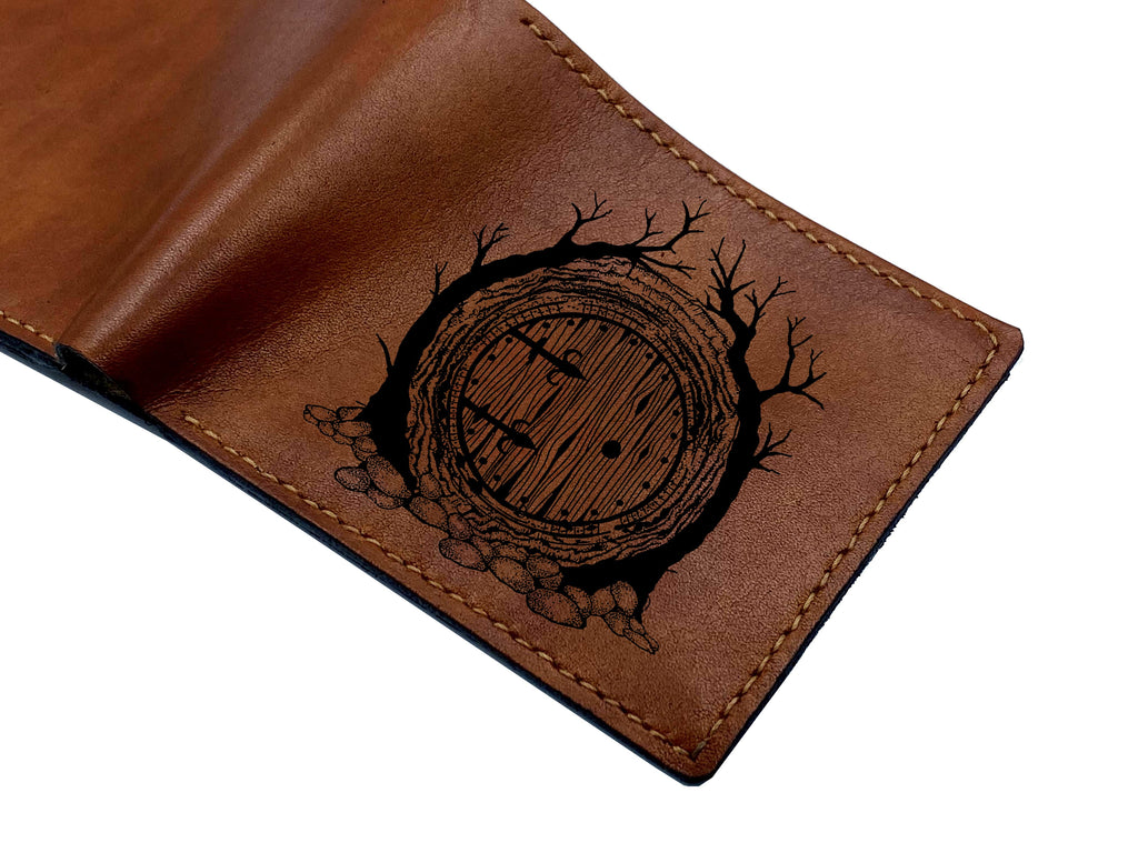 Mayan Corner - Personalized leather handmade wallet, The Lord of the rings wallet, Nine Black Rider the Nazgul drawing, LOTR leather art wallet, gift for him, boyfriend birthday leather wallet