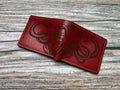 Human skull skeleton engrave pattern wallet, snake skull gift ideas, snake wallet for husband, boyfriend