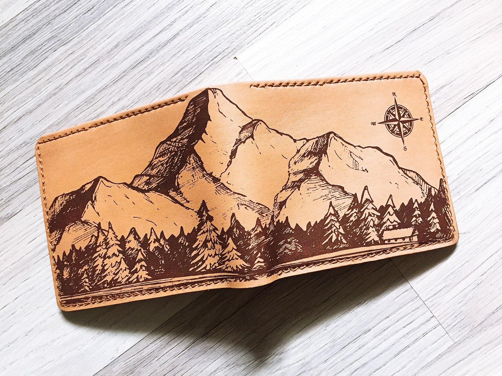 Mayan Corner - Koi animal pattern leather handmade men's wallet, custom gifts for him, father's day gifts, birthday gift 2021
