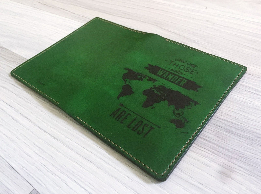 Personalized Wanderlust world map Leather Passport Wallet, Passport Cover, Passport Holder, Custom family travel gift, Anniversary gift ideas