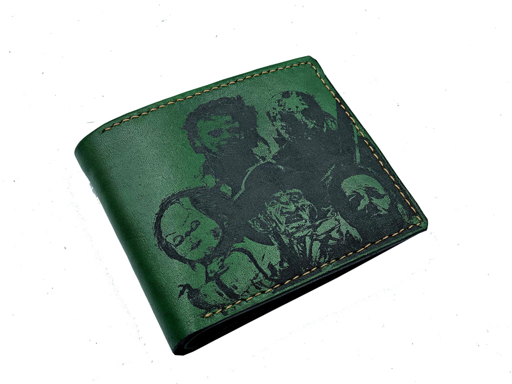 Mayan Corner - Horror characters leather handmade men's wallet, custom gifts for him, father's day gifts, anniversary gift for men