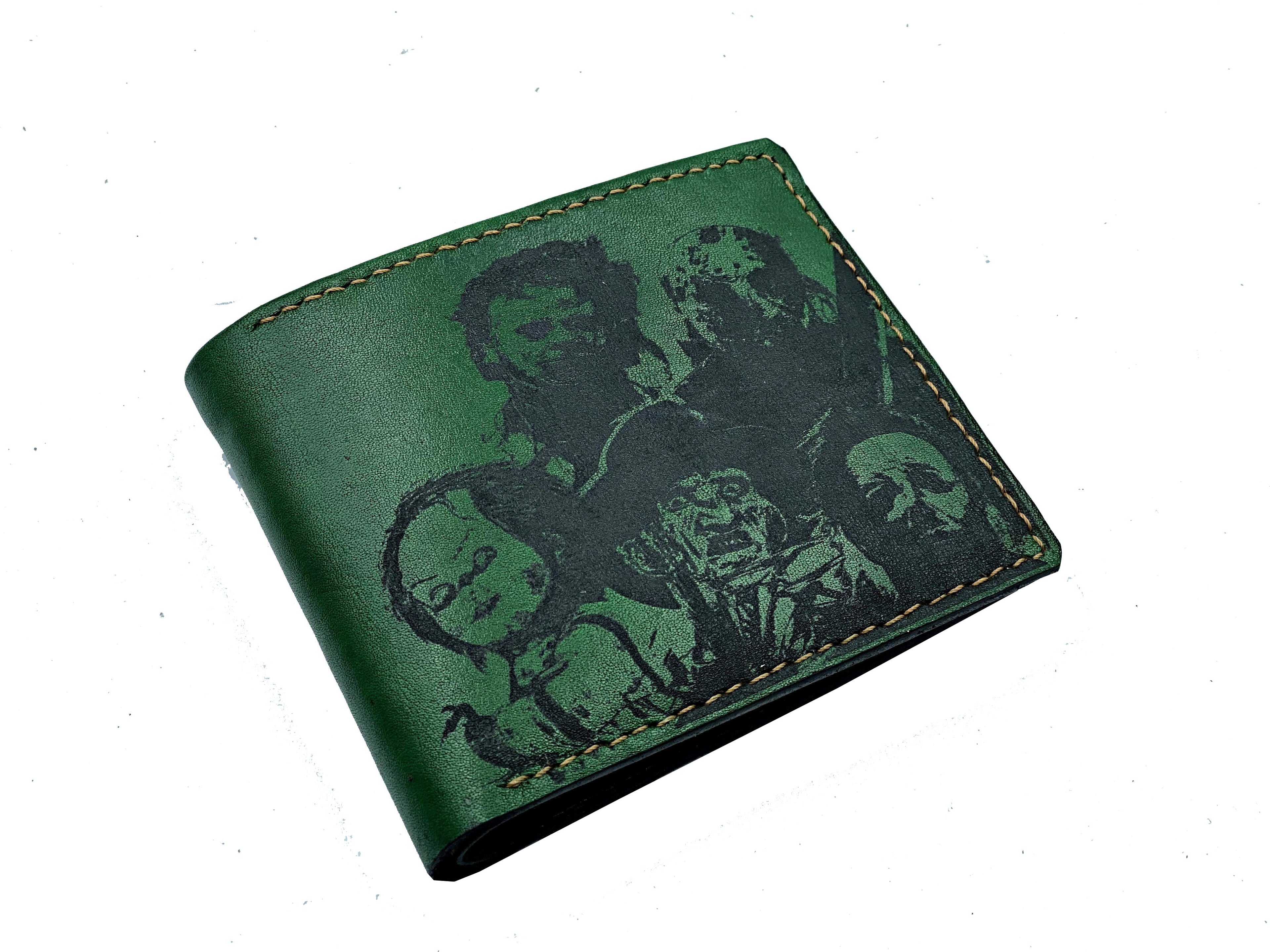 Mayan Corner - Horror characters leather handmade men's wallet, custom gifts for him, father's day gifts, anniversary gift for men