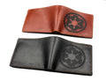 Mayan Corner - Starwars Imperial Crest logo custom leather handmade men's wallet, unique present for men, anniversary gifts for husband, boyfriend, father, brother