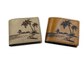 Mayan Corner - Beach landscape tropical leather handmade men's wallet, special gift for men, anniversary birthday wedding present for dad, husband, boyfriend, brother