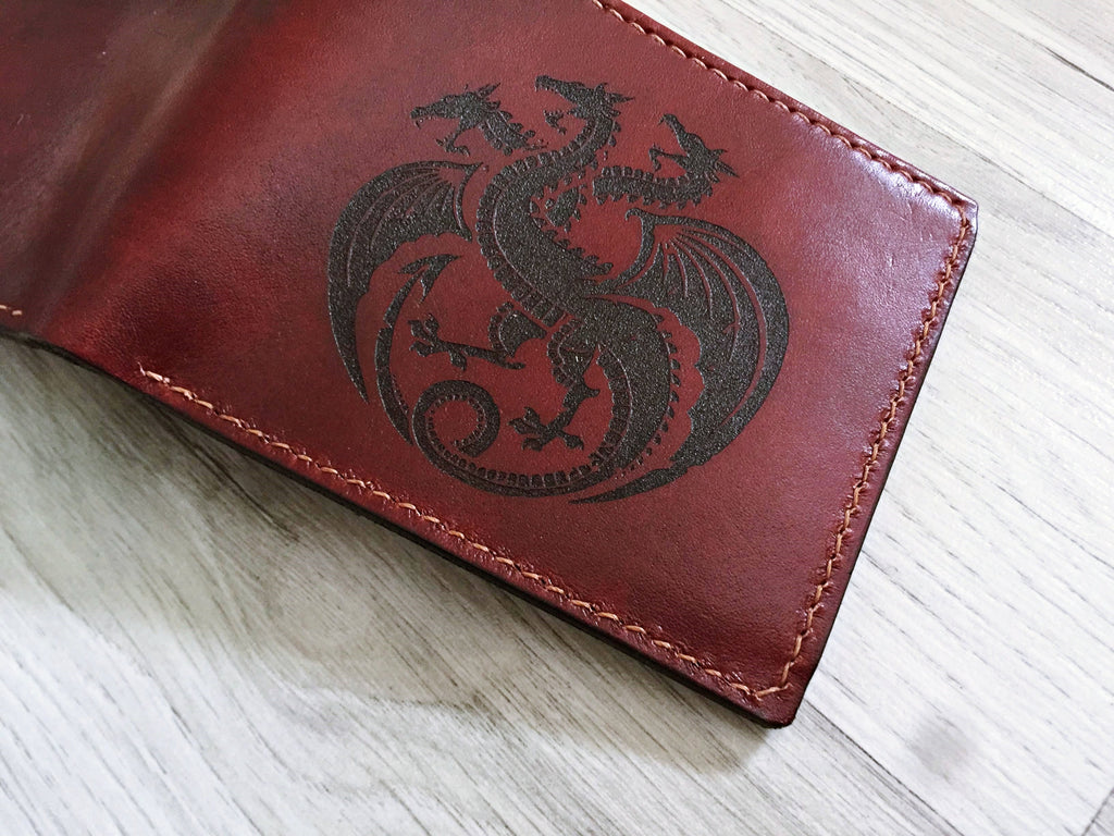 Mayan Corner - Game of Thrones leather men's wallet, men's gift ideas, personalized gift for him, anniversary present - House Targaryen Logo