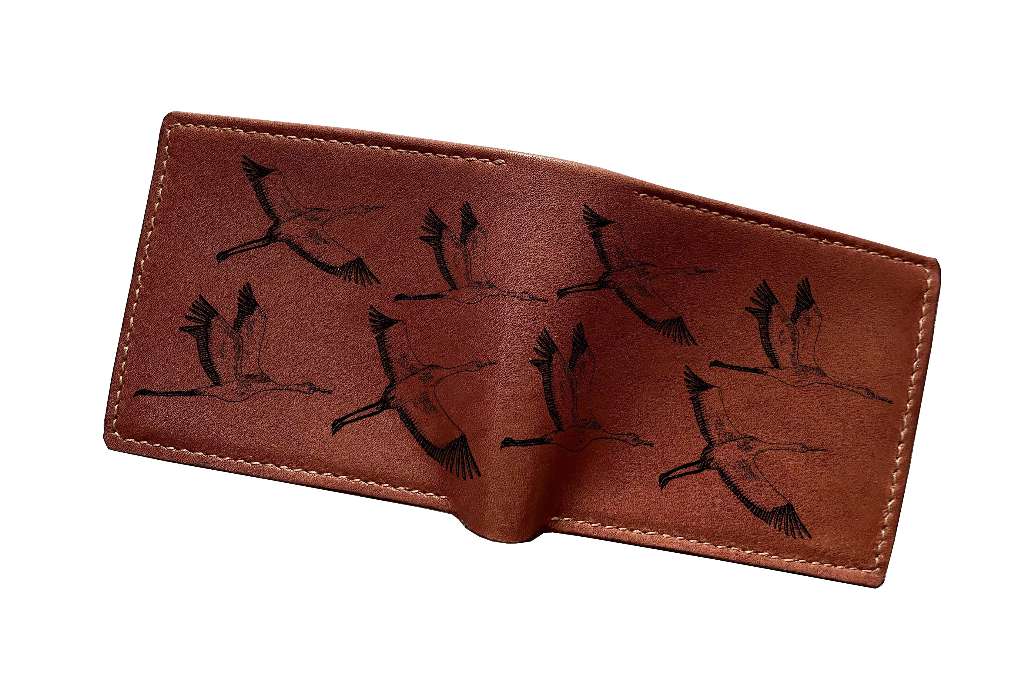 Mayan Corner - Personalized japan tradition pattern wallet, genuine leather men's wallet, bifold mini card wallet, gift for men
