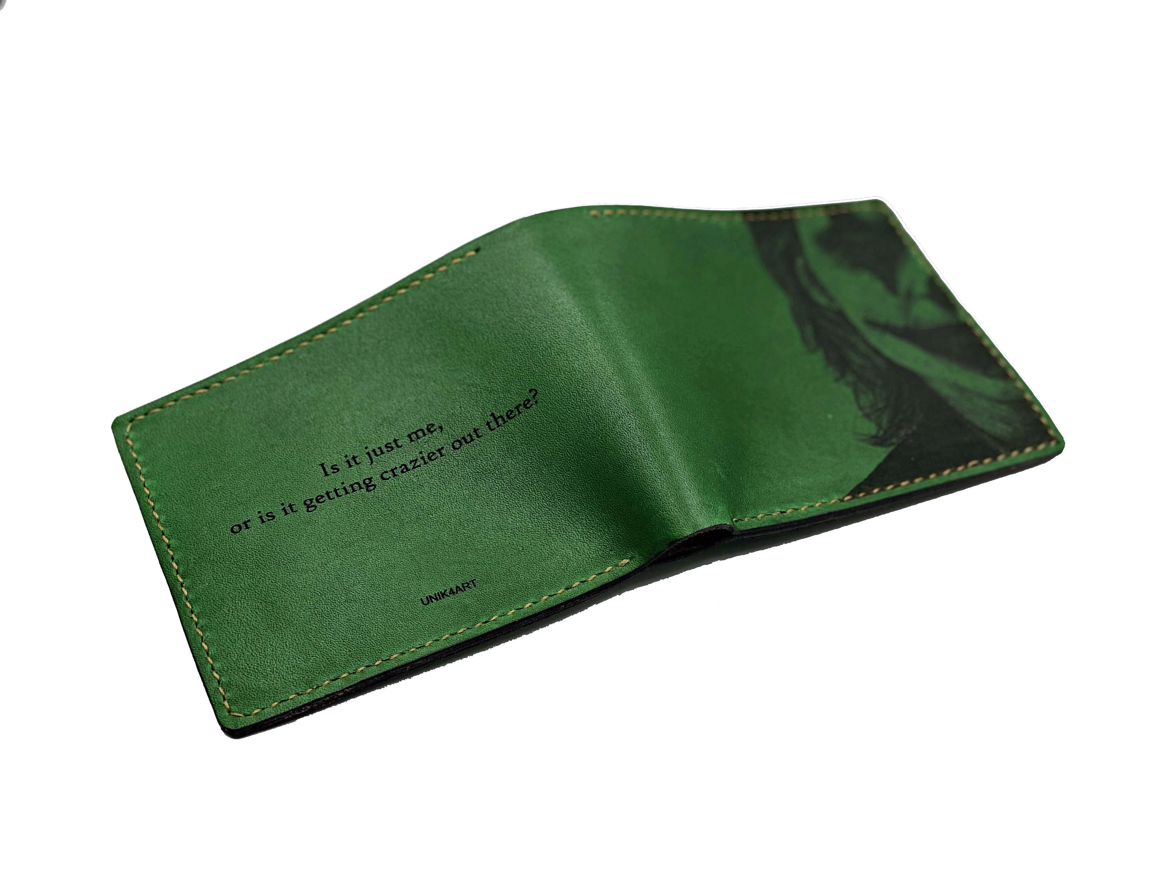 Mayan Corner - Jok]er supervillains leather handmade men's wallet, custom gifts for him, father's day gifts