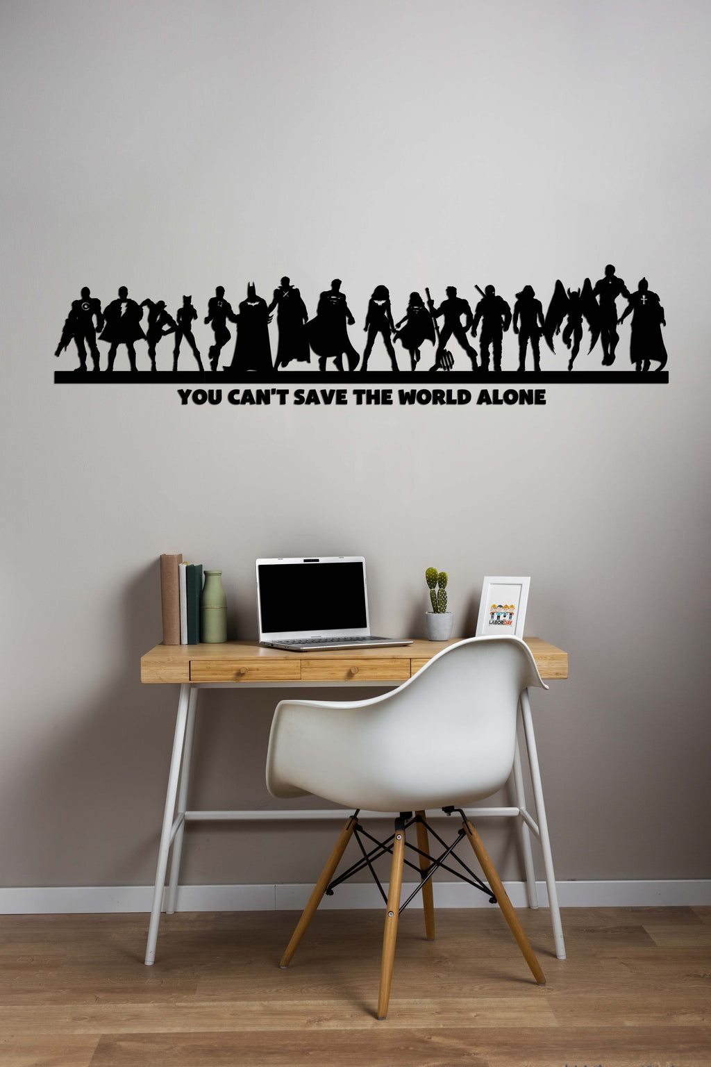 Justice League DC characters wooden art decoration, superhero wall art frame, house marvel heroes decoration