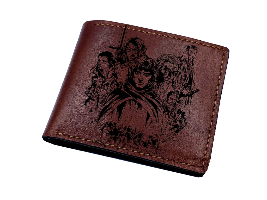 Mayan Corner - The Lord of the Rings leather handmade wallet, The Treebeard of Fangorn Forest potrait, leather gift for husband, wallet for dad, boyfriend
