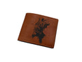 Starwars leather wallet for dad, The Mandalorian drawing art wallet, bifold leather wallet, christmas gift ideas for him