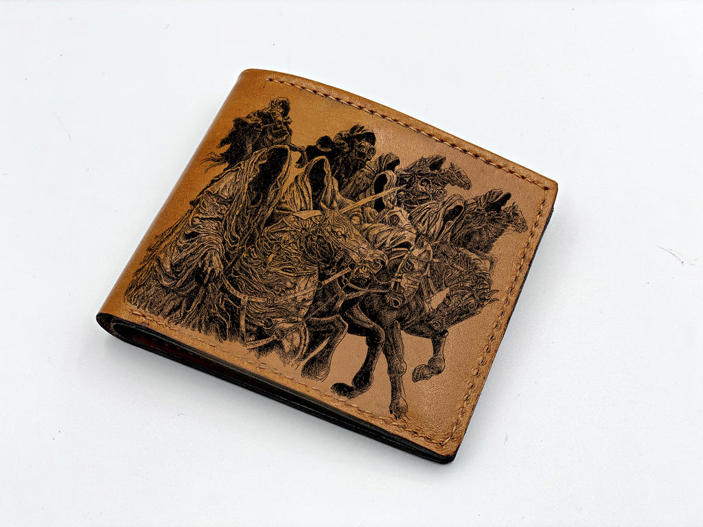 Mayan Corner - Customized leather wallet for him, The Witch King of Angmar Sauron Mordor leather gift for friend, cool wallet for husband