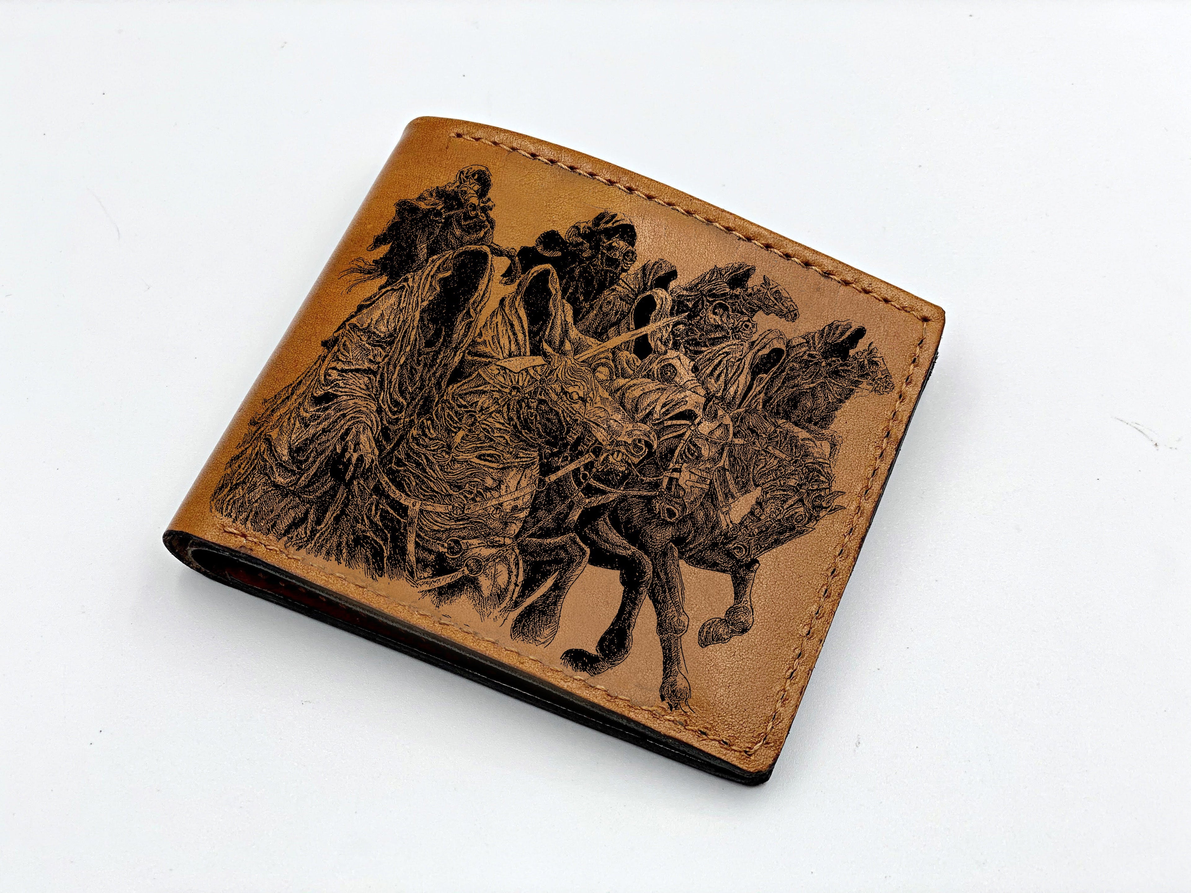 Mayan Corner - Personalized leather handmade wallet, The Lord of the rings wallet, Azog the Orc leather gift, Orc sketch art wallet