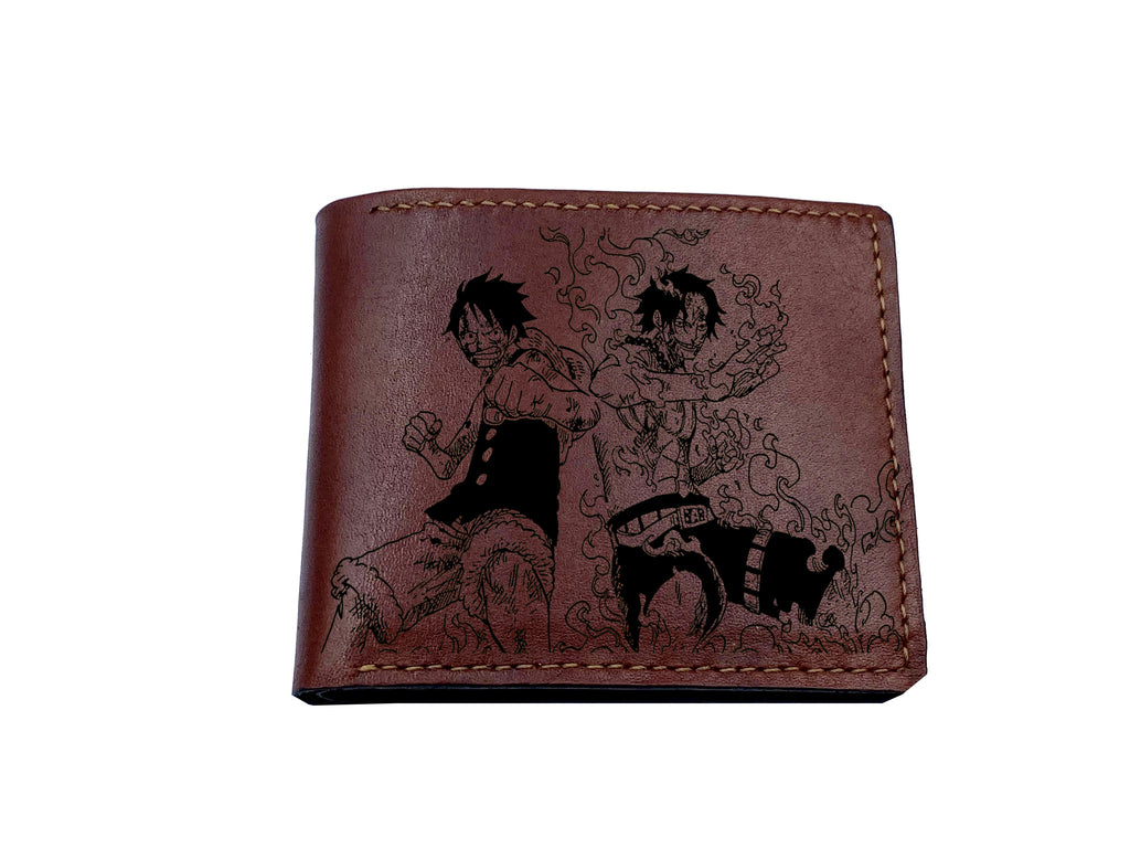 Mayan Corner - Whitebeard pirate leather wallet, bifold men's wallet, custom One piece leather gift for fan collection, leather anniversary gifts