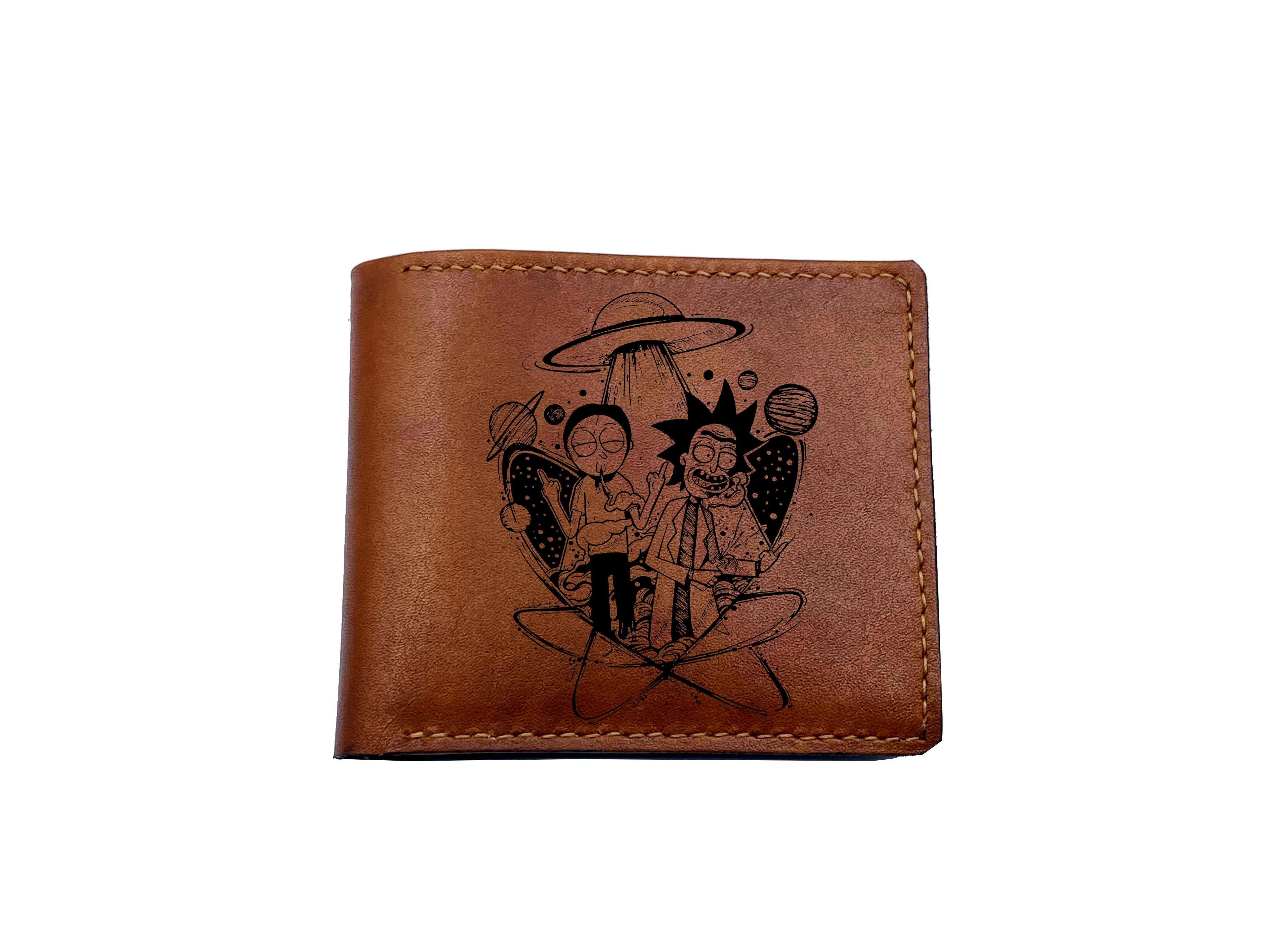 Mayan Corner - Rick and Morty movie series characters leather men's wallet, cartoon art wallet, cool leather gift for him - RM280103