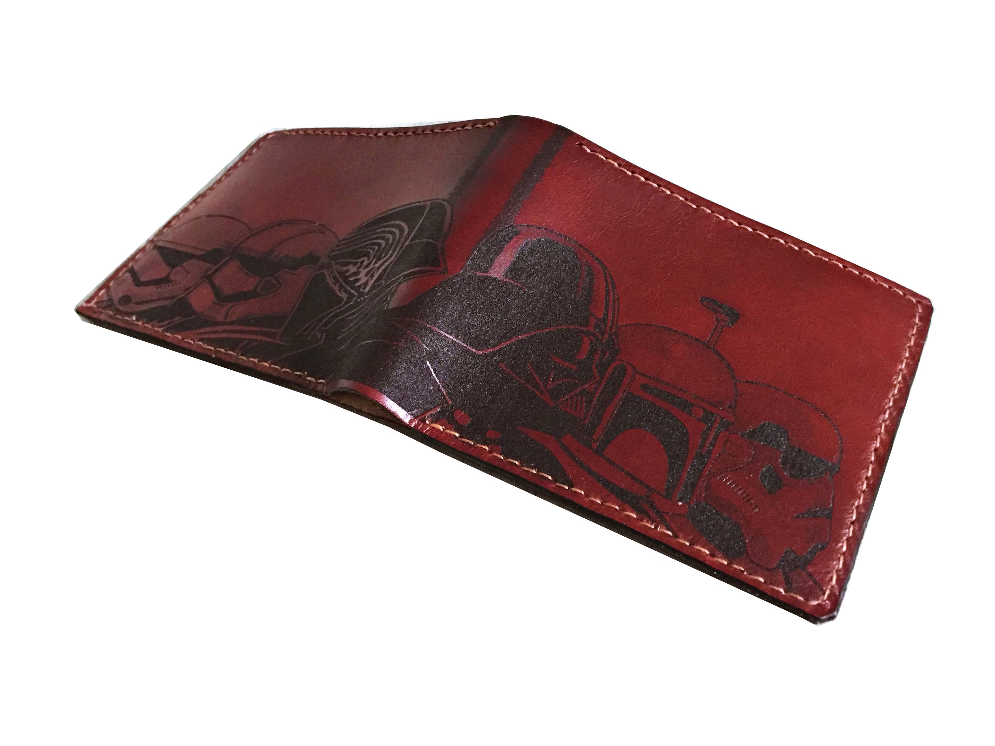 Mayan Corner - Starwars villains dark side personalized leather handmade men's wallet, custom anniversary gifts for him, Father boyfriend brother special present