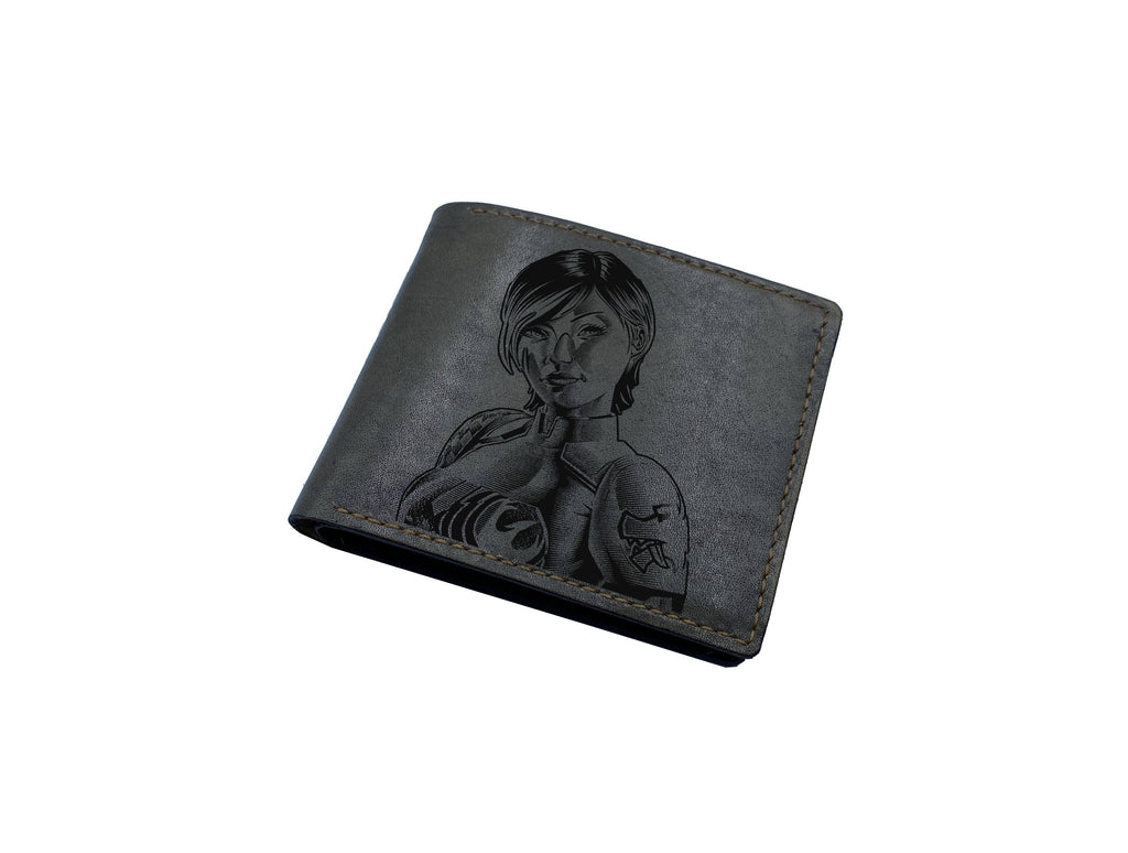 Custom leather gift for him, wallet for dad, cool leather present for boyfriend, starwars movie characters wallet