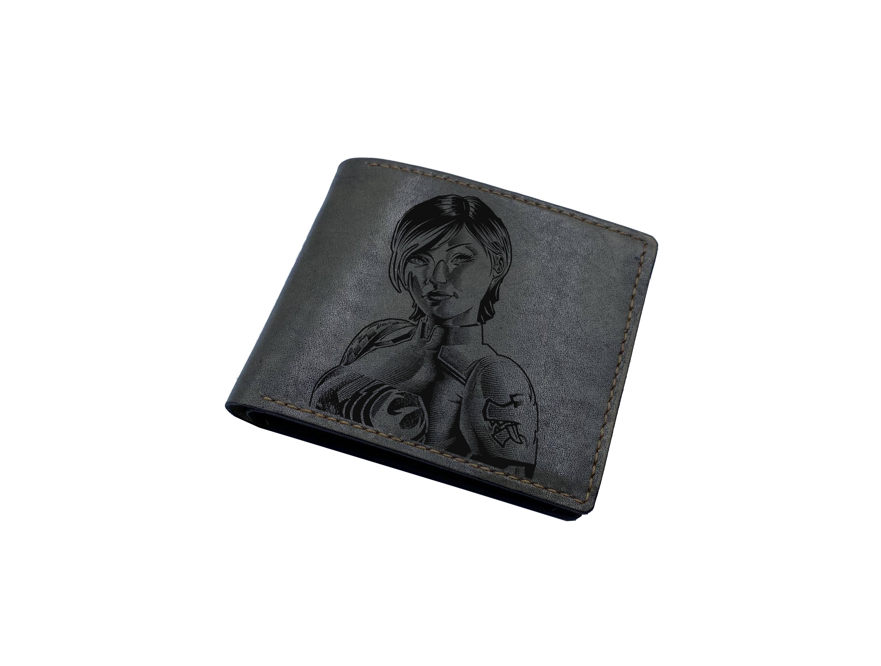 Personalized Starwars leather men's wallet, leather anniversary present for dad, husband, brother, starwars fan art gifts