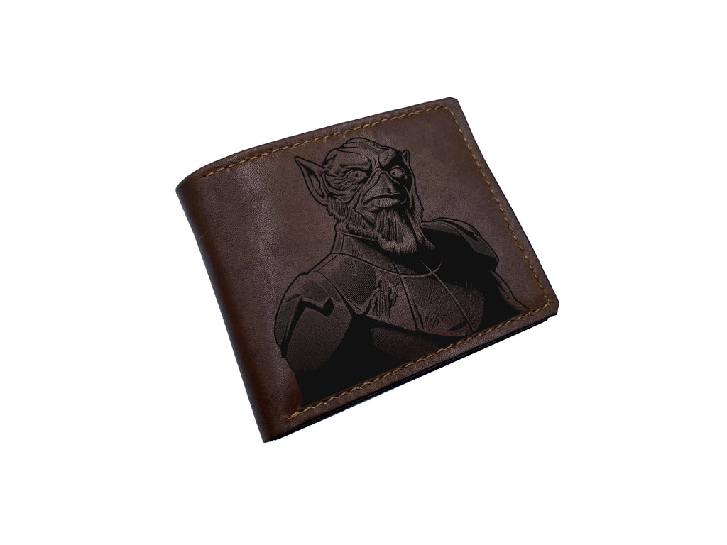 Kylo Ren Sith Lord leather wallet, Starwars villains engraving wallet, gift for him, wallet for husband, christmas gift ideas for him