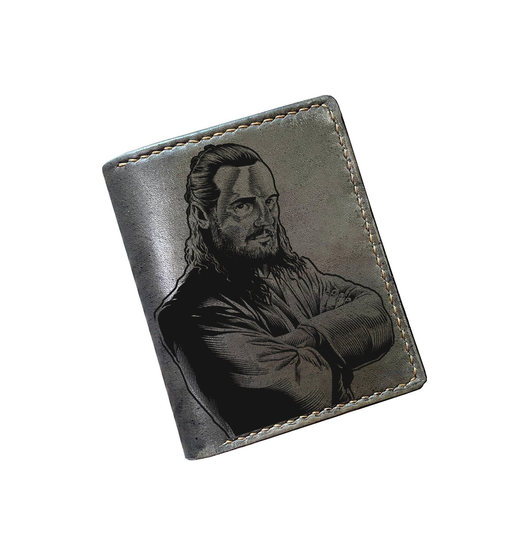 Starwars characters leather art wallet, modern art drawing wallet, cool leather gift for him, christmas gift ideas for brother
