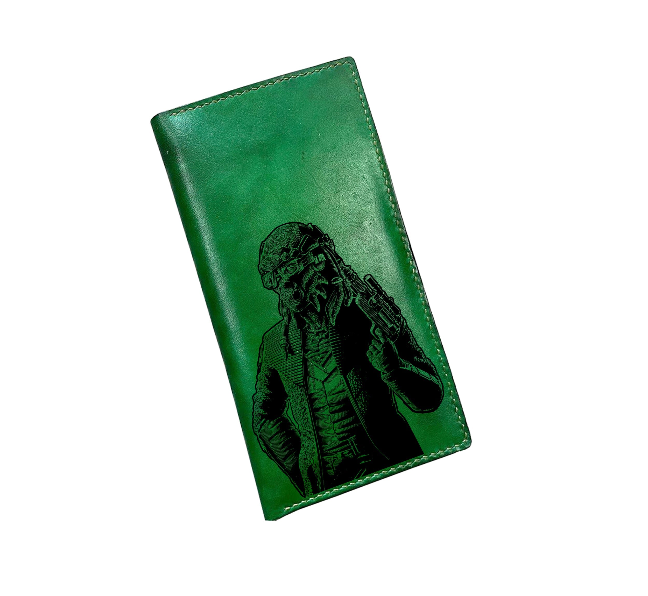 Leather anniversary present ideas for hiim, Starwars characters drawing art wallet, cool wallet for husband from wife