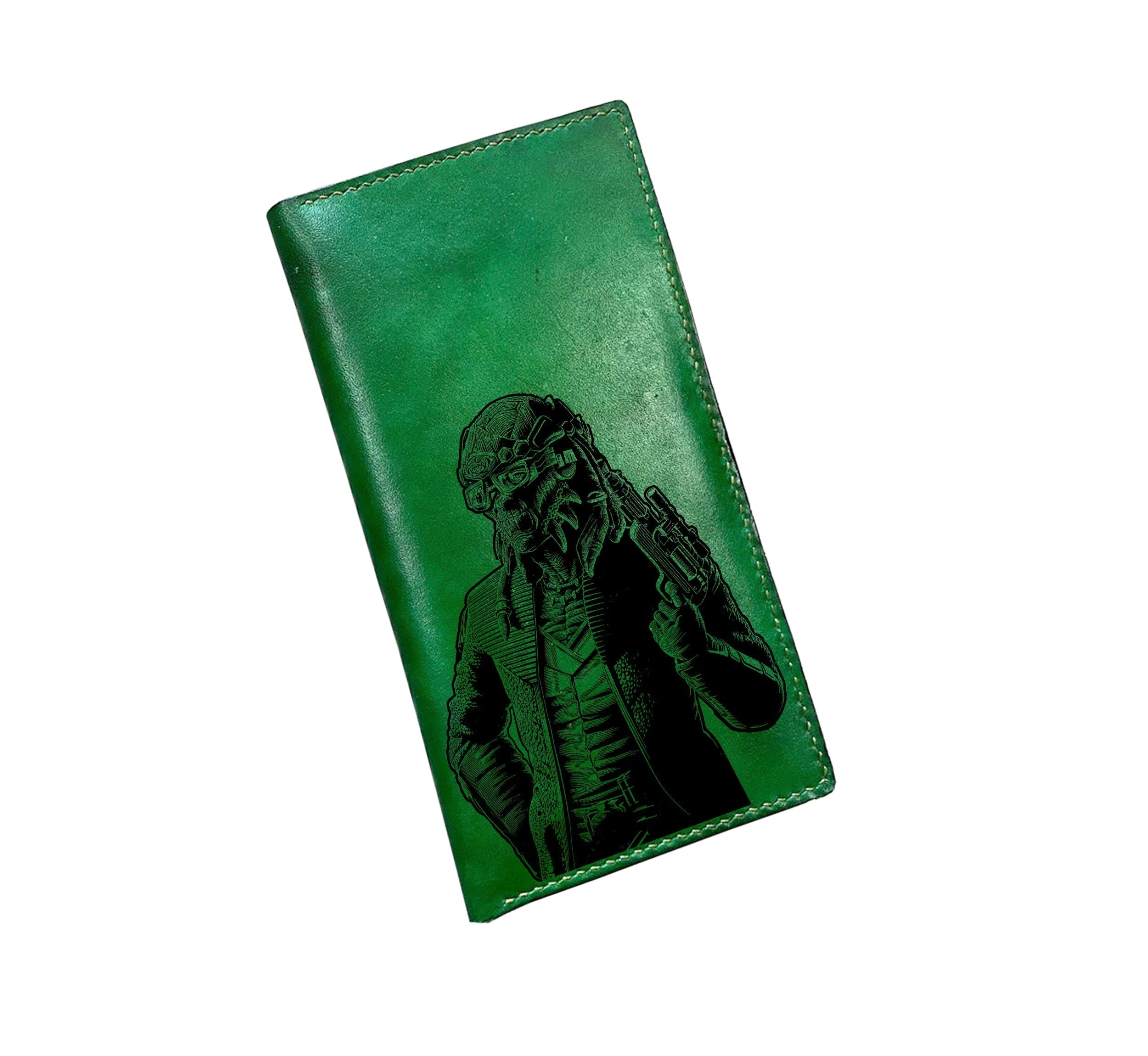 Customized leather handmade long wallet, bifold long wallet, Starwars leather wallet for brother, cool christmas gift ideas for friend