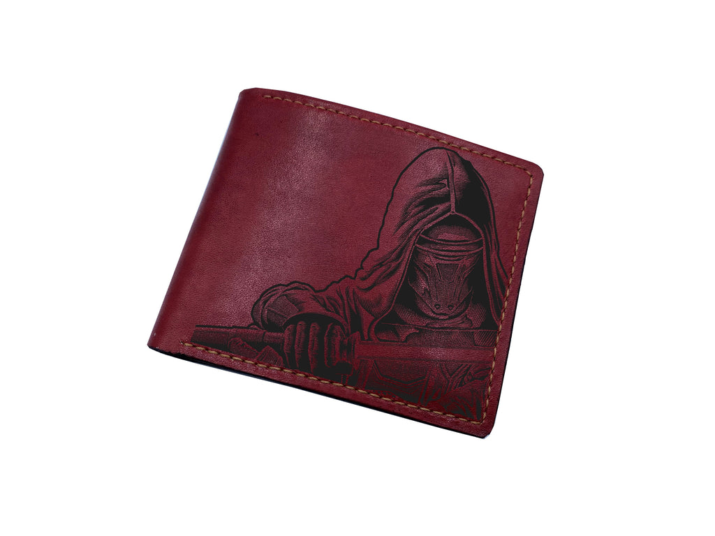 Starwars characters leather handmade wallet, crafted wallet with customization, engraving name wallet, Starwars leather gift ideas