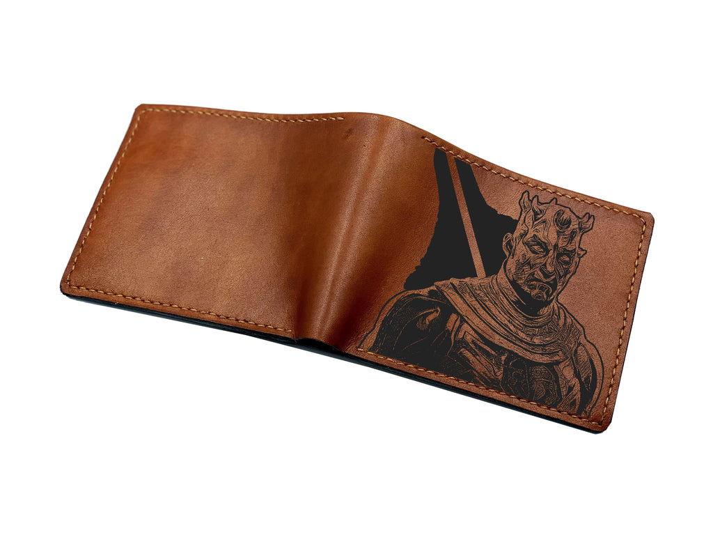 Personalized Starwars leather men's wallet, leather anniversary present for dad, husband, brother, starwars fan art gifts