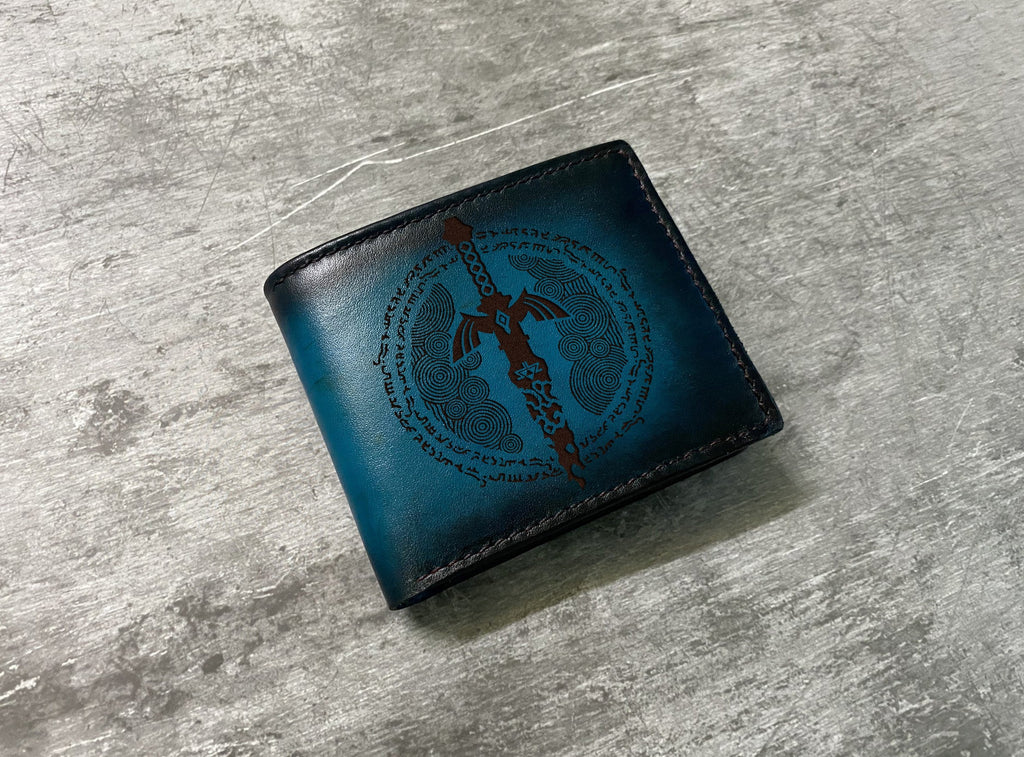 The master sword leather men's wallet, customized gift for him, Zelda gamer anniversary present, wallet for boyfriend, Legend of Zelda gifts