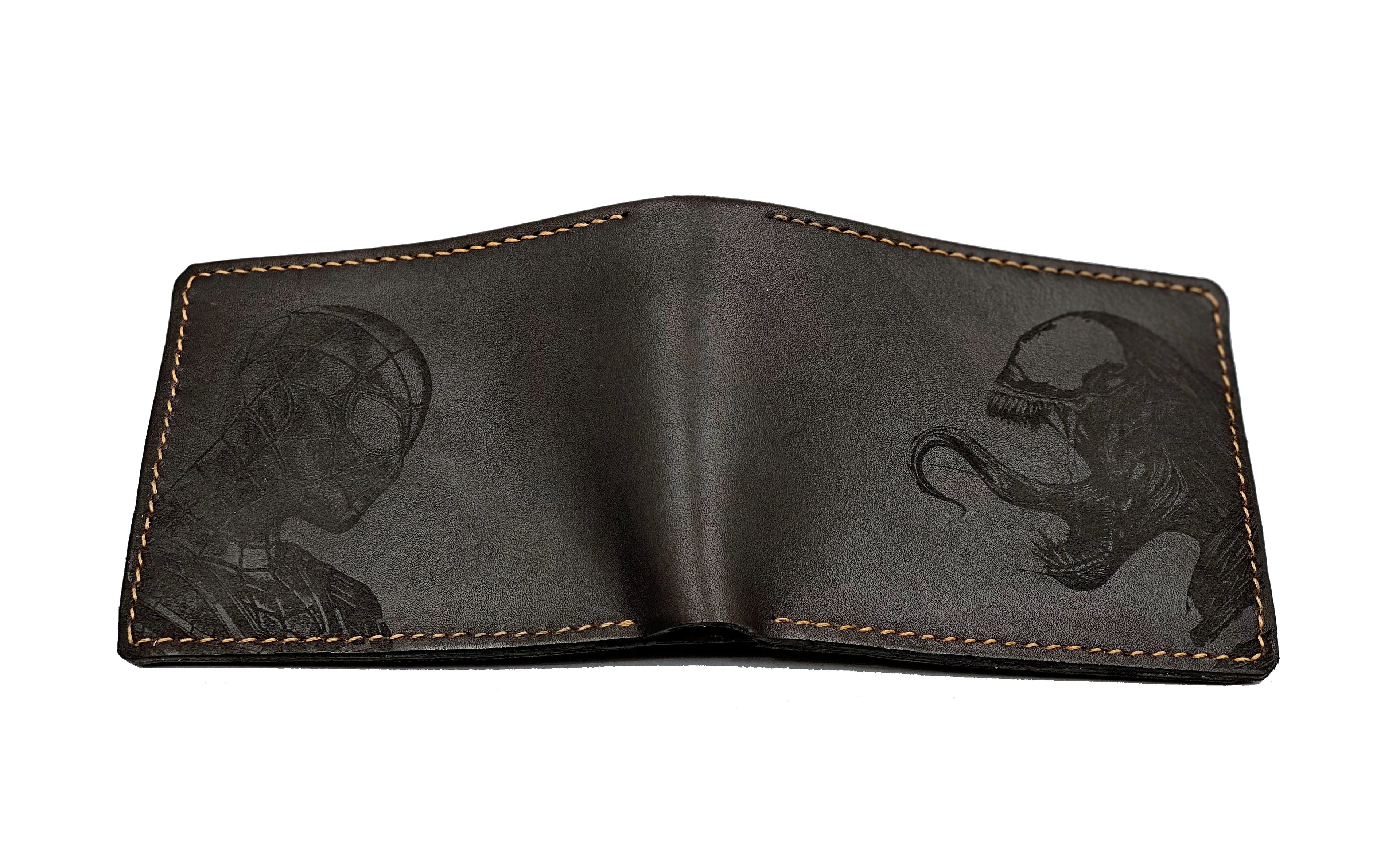Mayan Corner - Venom spiderman leather handmade men's wallet, custom superheroes gifts for him, father's day gifts