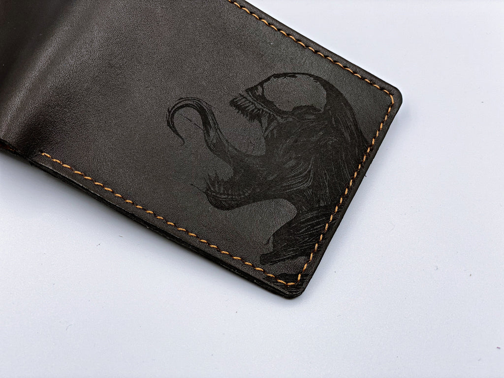 Mayan Corner - Venom spiderman leather handmade men's wallet, custom superheroes gifts for him, father's day gifts