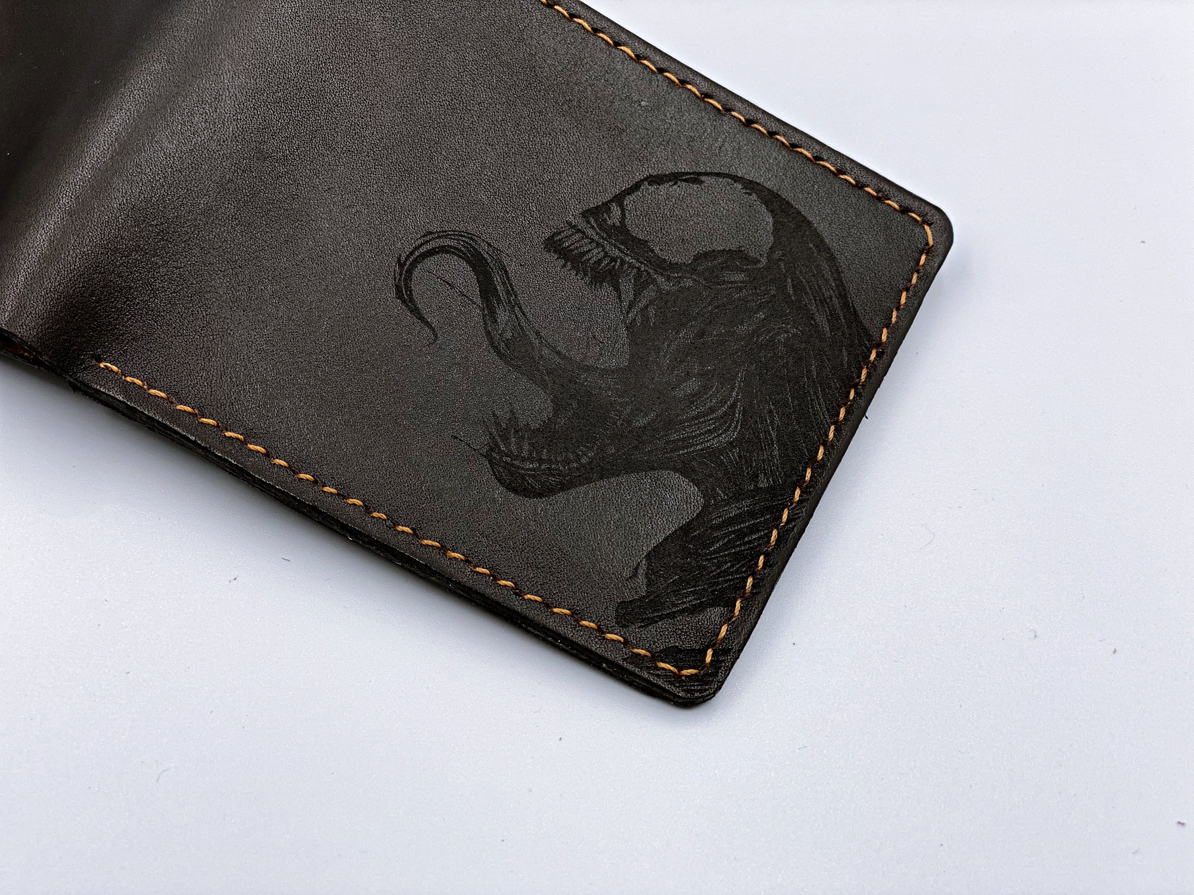 Mayan Corner - Venom spiderman leather handmade men's wallet, custom superheroes gifts for him, father's day gifts