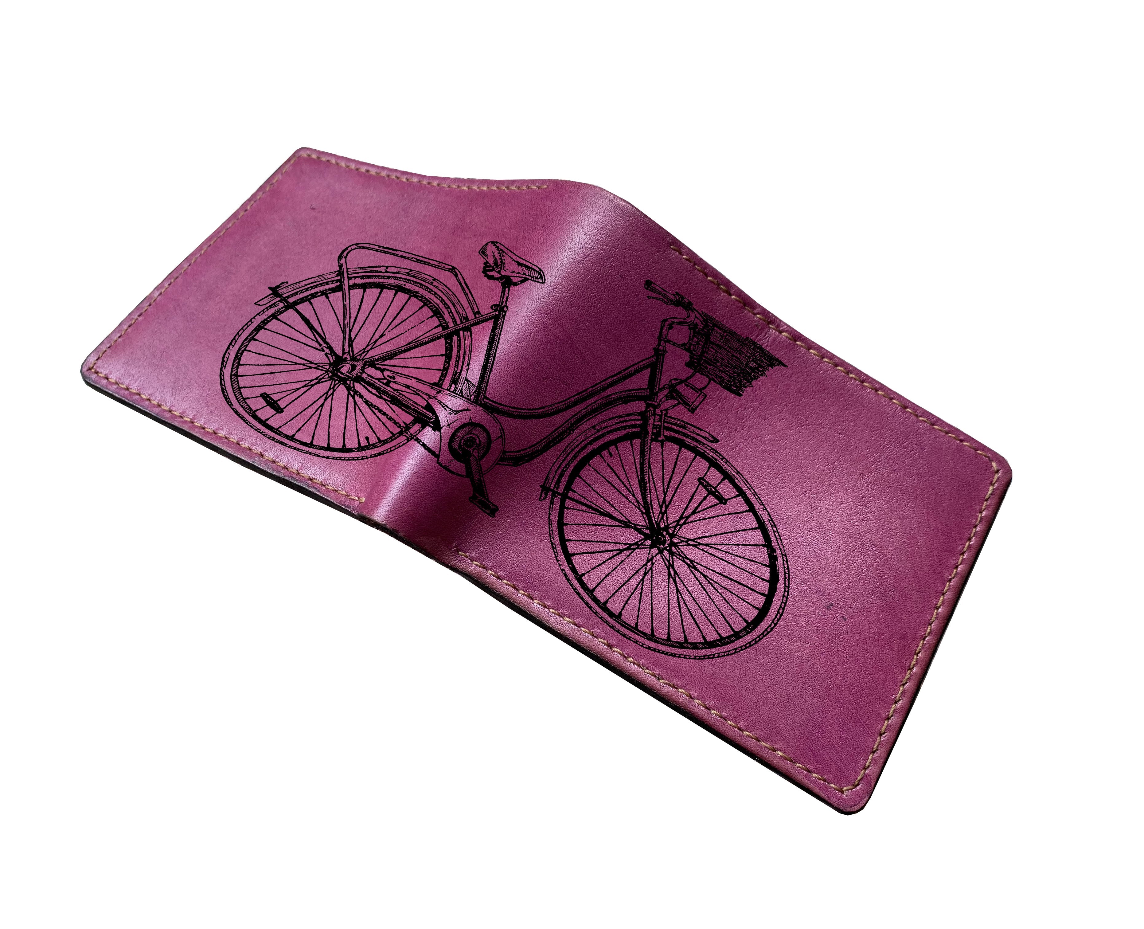 Mayan Corner - Vintage object things drawing, leather handmade wallet with shoes engraving, retro style bifold leather gift for men, wallet for him