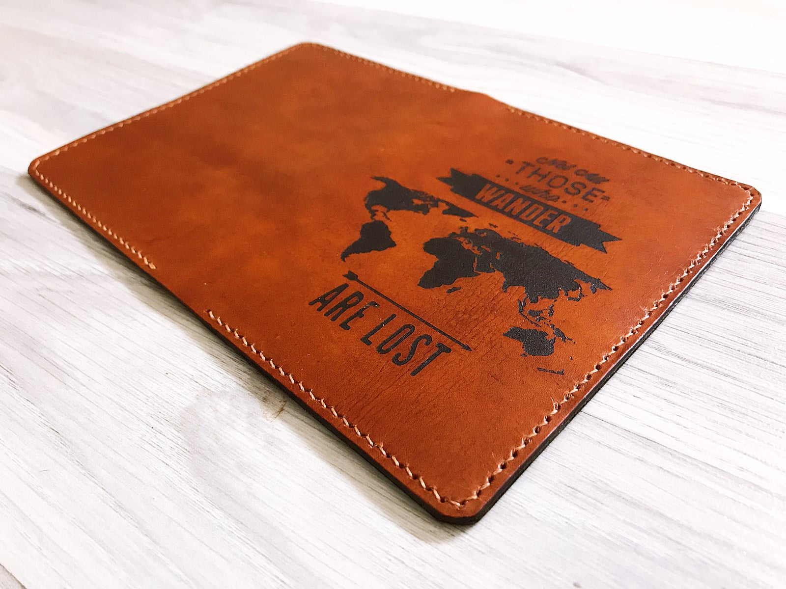 Personalized Wanderlust world map Leather Passport Wallet, Passport Cover, Passport Holder, Custom family travel gift, Anniversary gift ideas