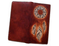 Floral Moon personalized genuine leather handmade bifold long women wallet, floral wallet for girls, moon and sun floral gifts for girlfriend, mother
