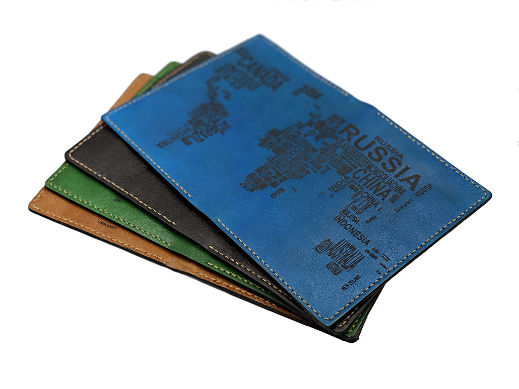 Personalized World map modern text Leather Passport Wallet, Passport Cover, Passport Holder, Custom family travel gift, Anniversary gift ideas